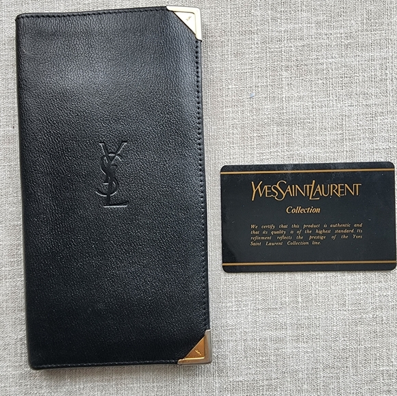 Yves Saint Laurent Bags Euc Vintage Ysl Long Bifold Black Wallet Poshmark